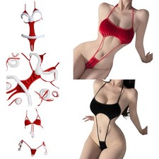 Womens Xmas Clothes Santa Claus Costume Holiday One Piece Teddy Christmas Party