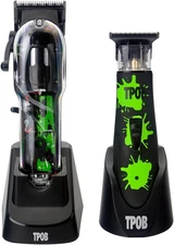 TPOB Black Splatt Pack Clipper Trimmer Set Barber Hair Clippers 6800 RPM, Superb