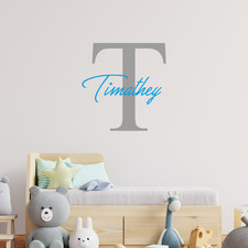 Initial and Name Personalised Bedroom Wall Sticker Nursery Wall Decor Kids Room