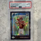 Panini 2024 Donruss Optic Jayden Daniels #248 Purple Shock Commanders PSA 8