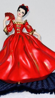 Vintage Flamenco Dancer Figurine Spanish Lady Red Dress Ceramic Statue