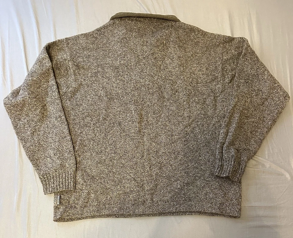 Suéter Pullover Woolrich 100% Lana 1/4 Cremallera Oliva Brezo Para Hombre Talla XL Foto 2 de 4