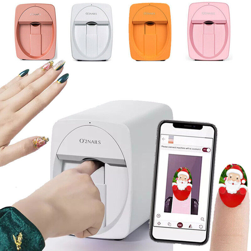  Digital 3D New Mini Smart Nail Art Portable Nail Printer Finger  Art Machine for Home Nail Salon,White : Beauty & Personal Care