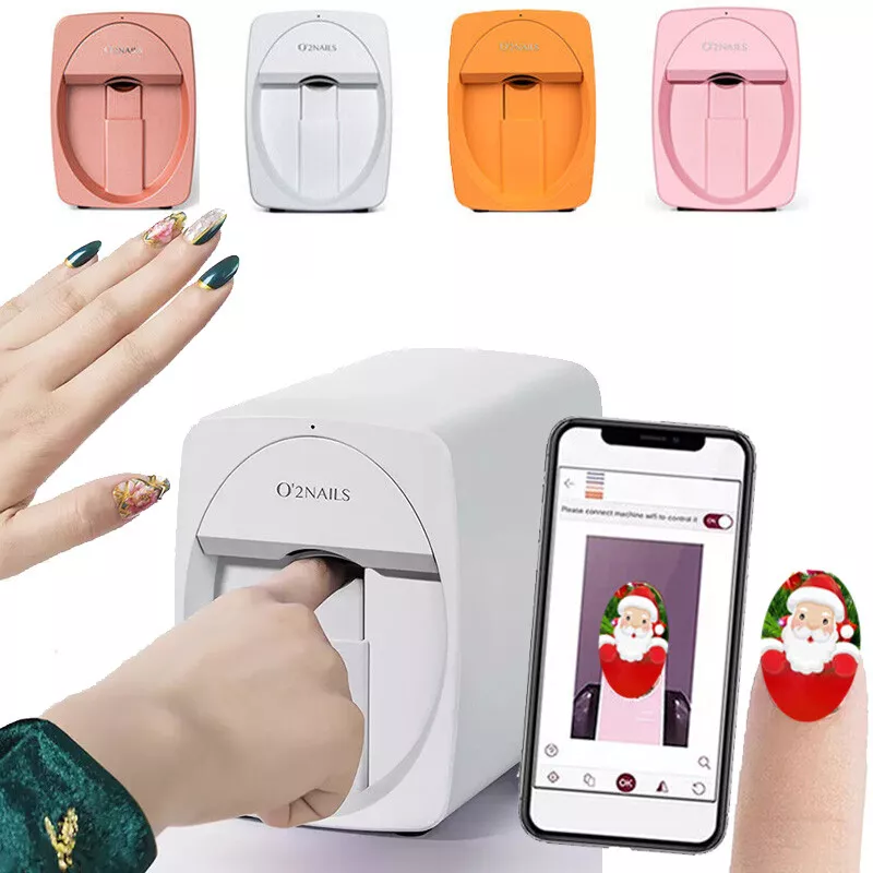 O'2NAILS Portable Nail Printer Mobile APP DIY Nail Art Printing Machine  Home Use