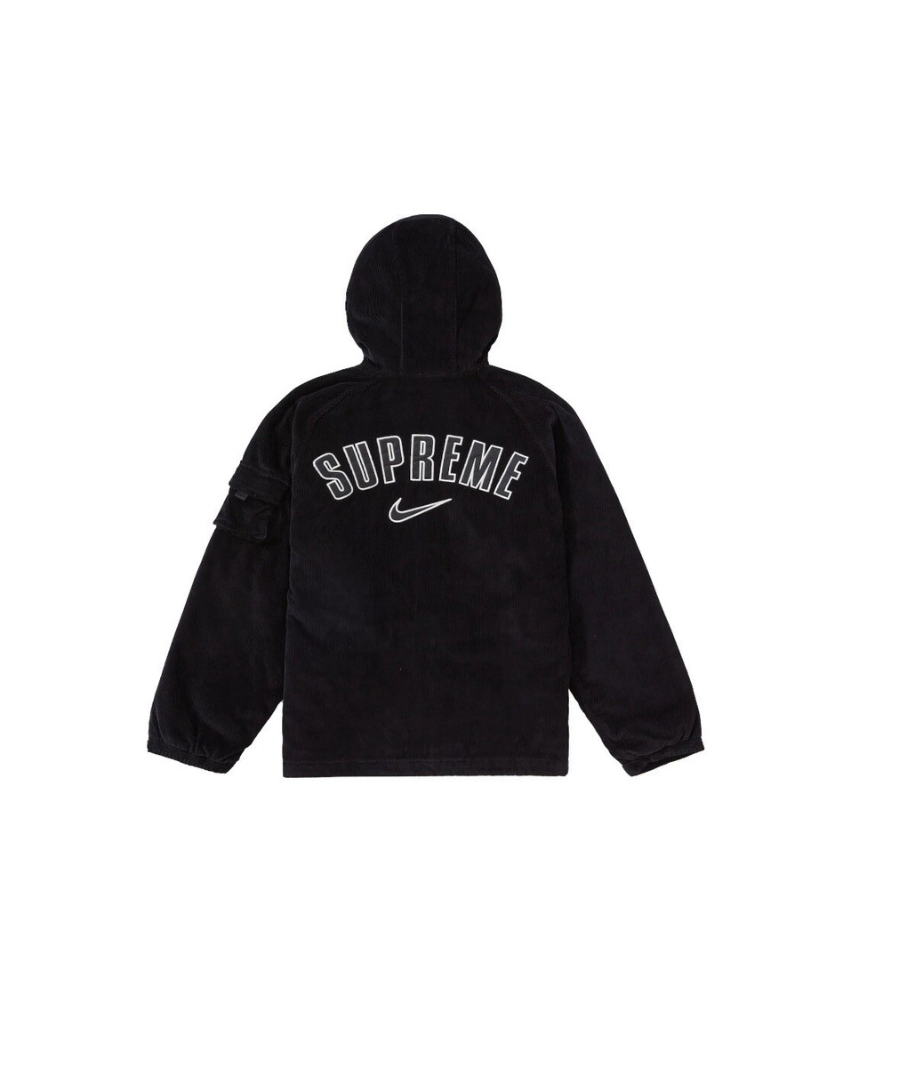 Nike x Supreme Arc Corduroy Hooded Jacket Black SS22 DM1772 Nike x Supreme Arc Corduroy Hooded Jacket Black SS22 DM1772