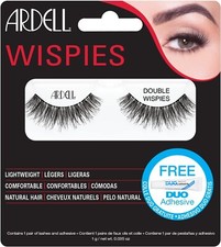 ARDELL DOUBLE WISPIES FALSE EYE LASHES WITH FREE DUO ADHESIVE - BLACK