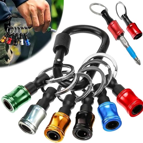 7-28 Pcs 1/4" Hex Shank Quick Release Keychain Screwdriver Drill Bit Holder Sets - Picture 17 of 20
