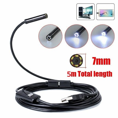 5M//17FT Plumber Pipe Inspection Camera Endoscope Video Waterproof Sewer Drain ZD