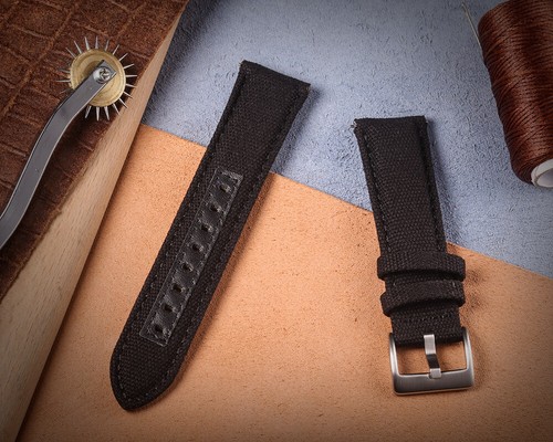 Canvas Watch Bands, Quick Release Watch Strap, Military Fabric Replacement Bands - Picture 11 of 34