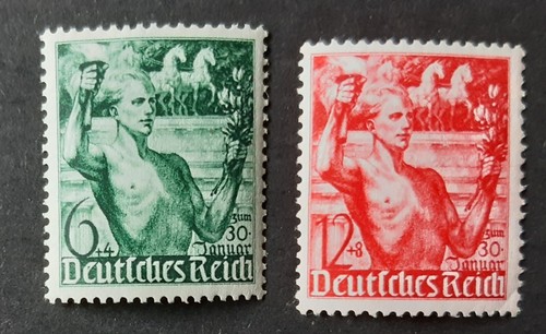 Germany Third Reich 1938 SG648-9 6pf + 4pf green and 12pf + 8pf carmine, MNH