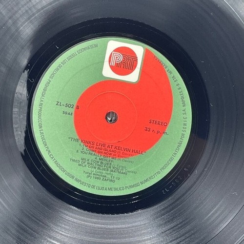 The Kinks Live At Kelvin Hall Vinyl Record ZL502 Spain Import Shrink - Imagen 6 de 8