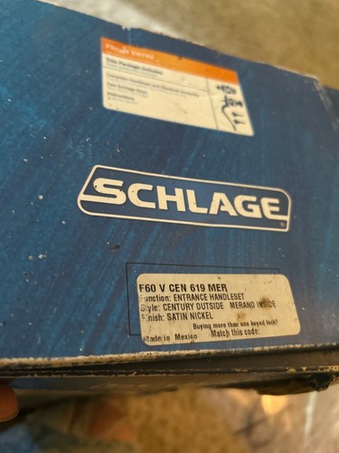 Schlage Latitude Satin Nickel Century Trim Single Cylinder Handleset Handle - Picture 3 of 3
