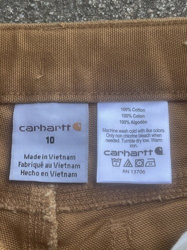 Carhartt Original Fit Duck Canvas Carpenter Pants Youth Boys Size 10 Adj Waist - Picture 6 of 6