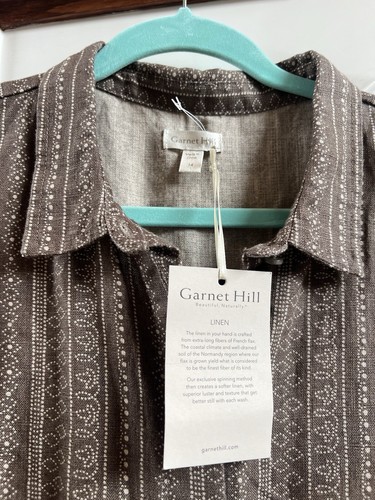 Garnet Hill Damen Gr. 10 braun 100 % Leinen Knopf ärmellos Tank Kleid klassisch - Bild 3 von 7