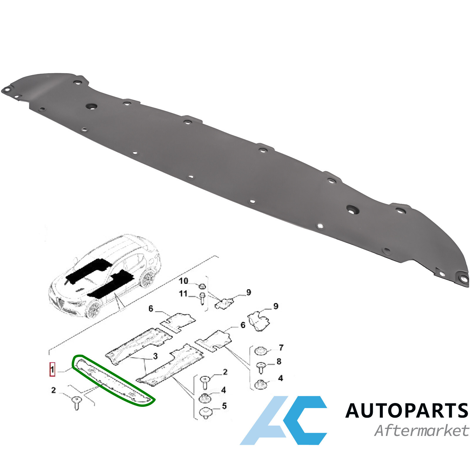 Fit for 16 Alfa Romeo Stelvio Front Skid Plate Aerodynamic Guards