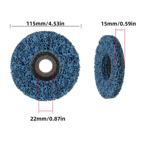 115mm Blue Poly Strip Wheel Abrasive Discs Paint Rust Remover Sanding Disc - Picture 10 of 11