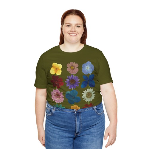 Pressed Flowers Art - Unisex Jersey Short Sleeve Tee - Bild 57 von 205