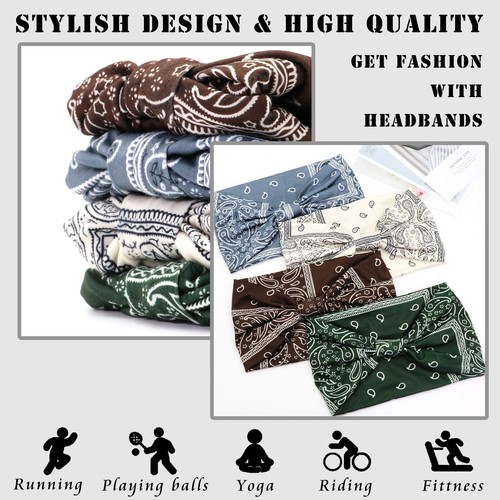 FULZTEY Boho Headbands for Women Fashion Wide Hairbands Knotted Headwarp Non ... - Picture 4 of 7