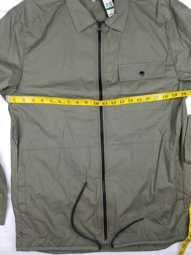 Men's Kenneth Cole Military Style Fabric Full Zip Windbreaker Green 3 Pocket L - Picture 4 of 6