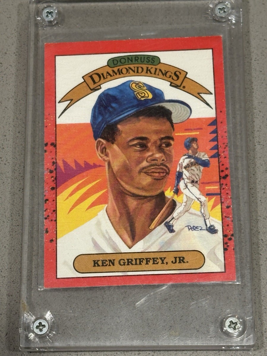 KEN GRIFFEY JR._RELIC CARD_シリアルNo.入り#50 1990 Donruss - Diamond Kings #4 Ken Griffey Jr (error on