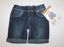 Mudd Blue Denim Bermuda Jean Shorts Girl Size 7 with DIY Iron-On Patches NEW