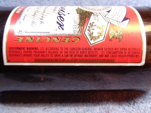 Vtg BIG Large Born 2004 BUDWEISER 40 Oz. Amber Glass Beer Screw Top Bottle & Cap - Picture 10 of 13