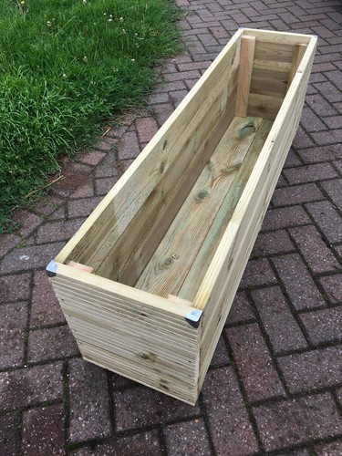 SUPER JUMBO Deep - EXTRA LARGE Wooden Planter Tall Long Trough Decking Garden - Picture 7 of 7