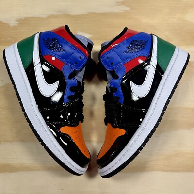 Womens Nike Air Jordan 1 Mid SE Multi Patent AJ1 High Low CV5276