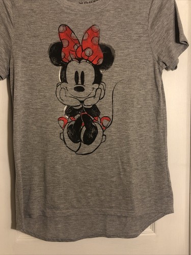 Camiseta gráfica manga corta Minnie Mouse para mujer Disney, gris, talla M usada en excelente estado - Imagen 3 de 5