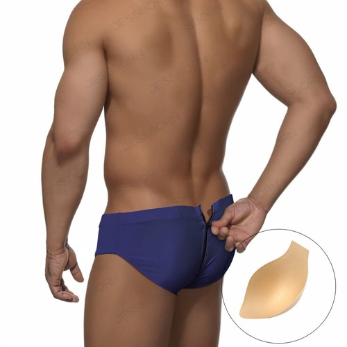 Sexy Herren Strand Bikini Badeslip niedriger Bund Reißverschluss hinten Bademode Badeanzüge - Bild 17 von 20