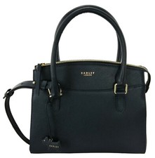 Radley Navy Satchel Bag Dark Blue Zip Top Medium Multiway Handbag Sandham