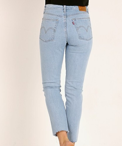 Levi’s Wedgie Icon Damenjeans Tango Talks Größe 24 25 27 hoher Bund roher Saum neu mit Etikett - Bild 9 von 13