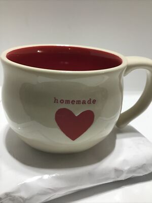 LOVE HOMEMADE COFFEE MUG. EMBOSSED HEART EMOJI MUG. Art Deco 3D Mug. B214