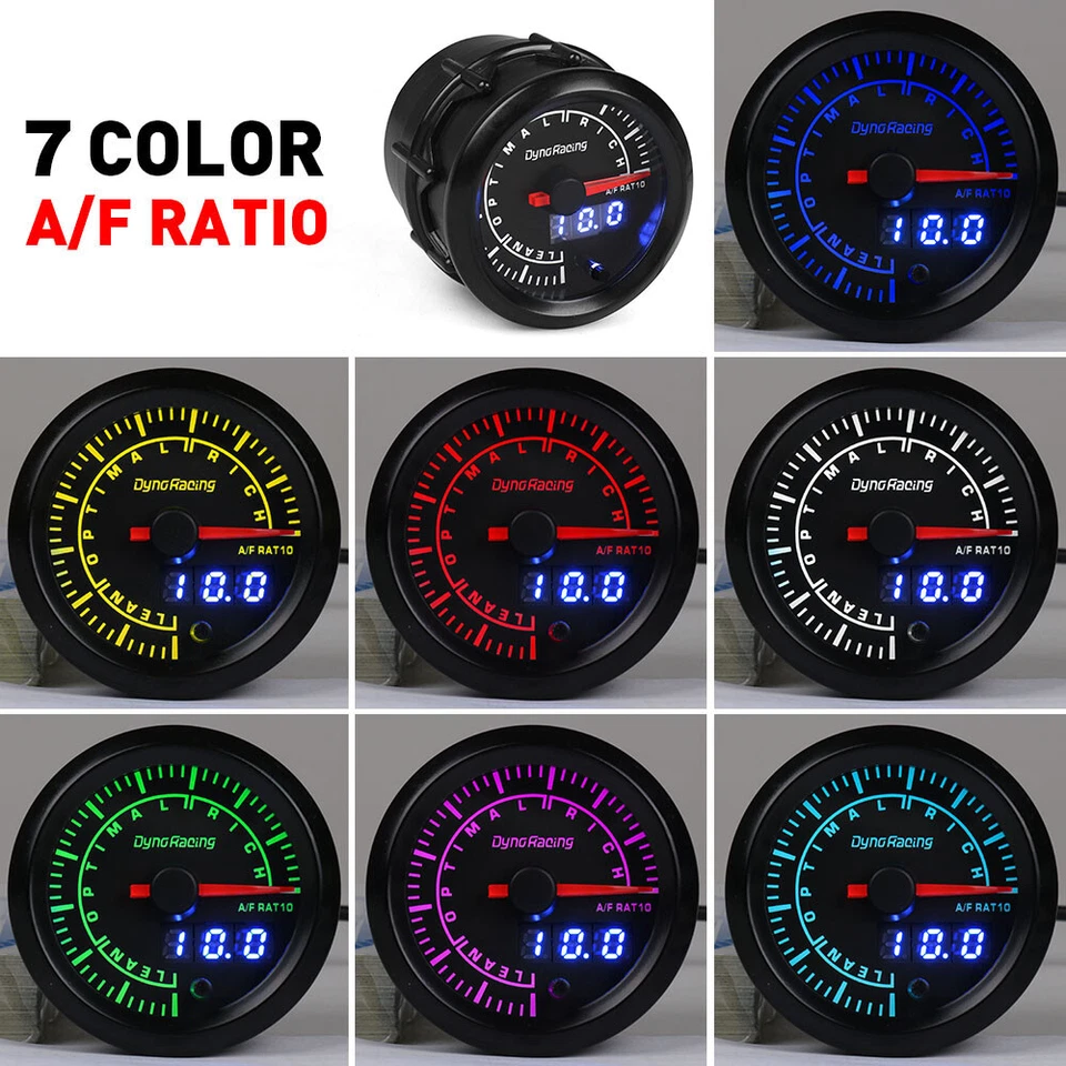 2" 52mm 7 Colors Car Dual Display Air Fuel Ratio Gauge Led Air fuel ratio Meter - Image 3 of 4