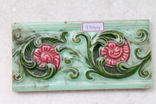 Japan antique art nouveau vintage majolica border tile c1900 NH4344 - Picture 9 of 12