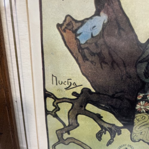 ALPHONSE MUCHA PEVECKE SDRUZENI UCITELU MORAVSKYCH Framed 20.75 x 26.5" - Picture 4 of 5