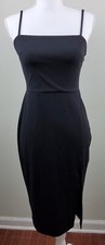 Express Women's Spaghetti Strap Fitted Dress Black Size 0