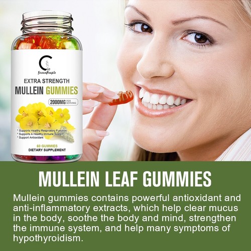 Mullein Leaf Extract Gummies for Respiratory Lung Cleanse, Extra Strength 2000MG - 第 6/8 張圖片