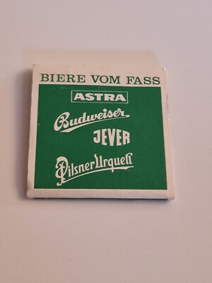 Streichholzheftchen, Gaststätte, But'n Dammdoor, Budweiser, Jever, Hamburg