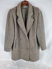 VTG Forecaster of Boston Womens Wool Blend Coat Sz 7-8 Tweed Dbl Breasted USA