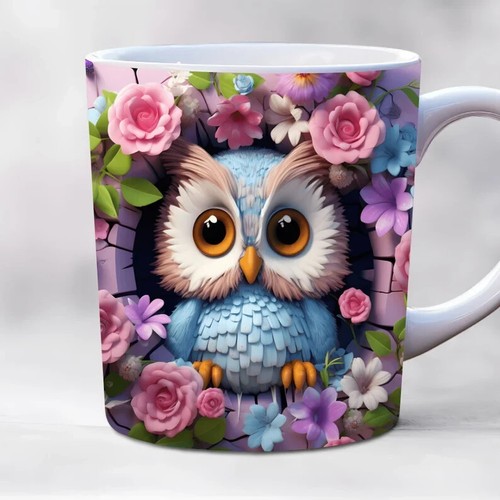 KAFFEE TASSE - EULE - 3D - TASSE - KAFFEEBECHER - GESCHENK - KERAMIK TASSE