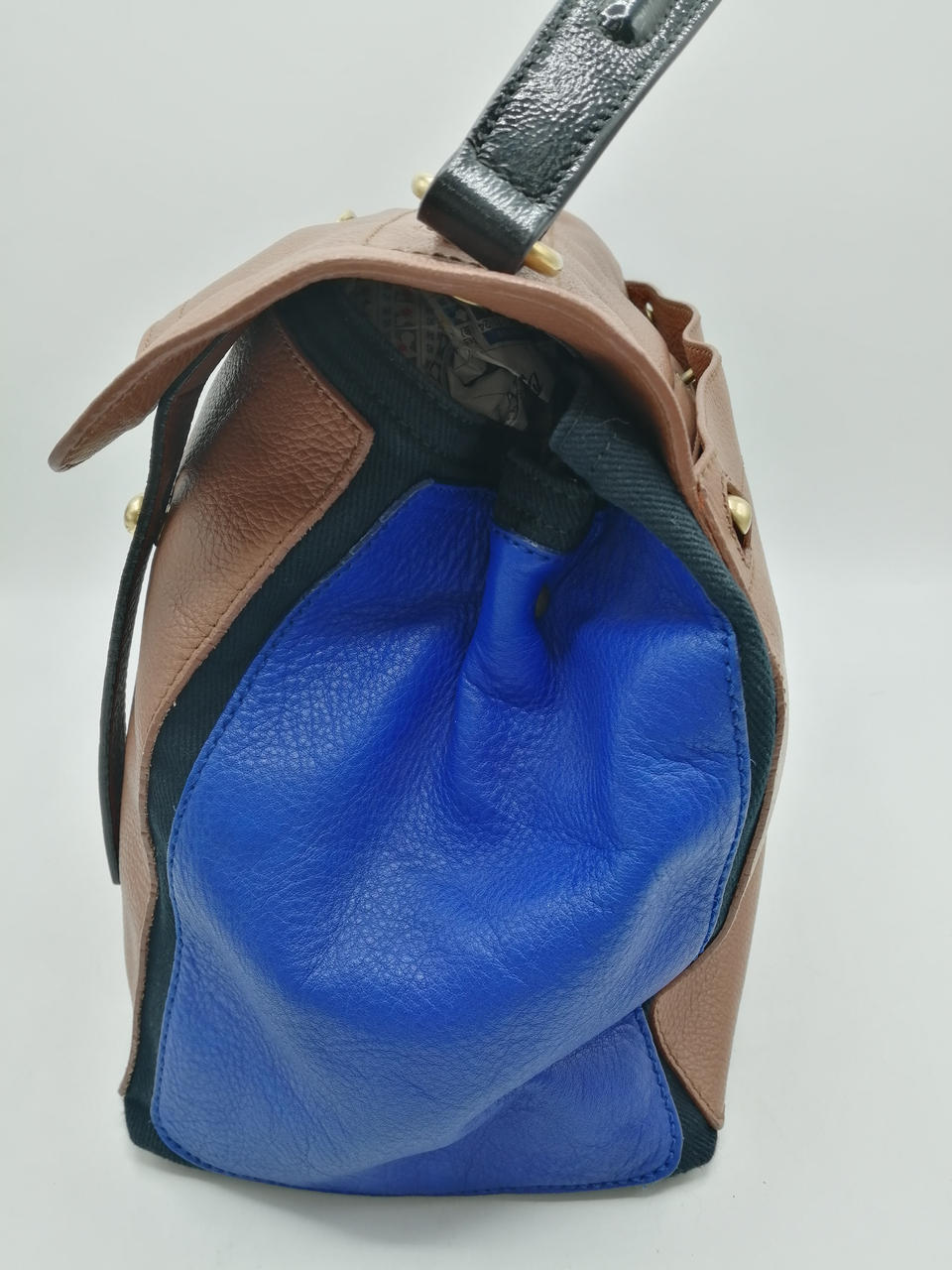 YVES SAINT LAURENT YSL M borsa tote a due spalle borsa a mano marrone pelle tela