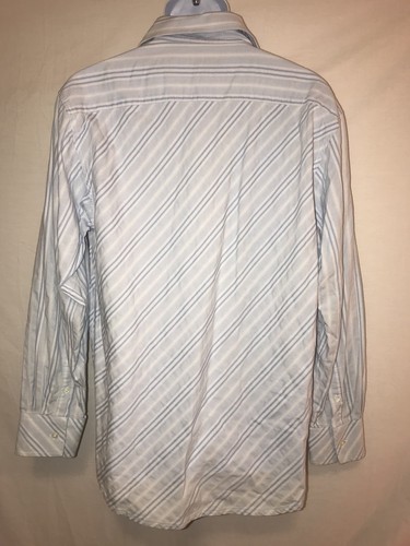 Men's Casual Button Front Blue Striped Shirt - Size L - Bild 4 von 5