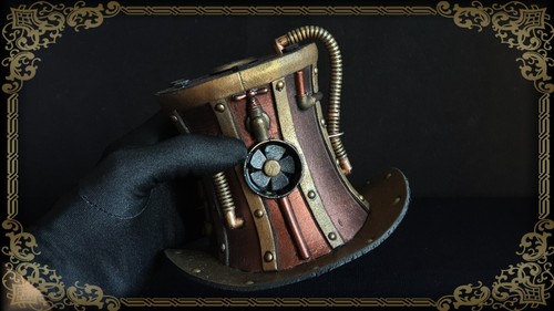 Mini Top Hat Steampunk Costume Handmade cosplay retro accessory - SEE VIDEO - Picture 8 of 9