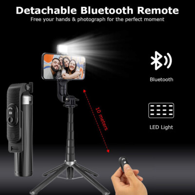Selfie LED Stick 360° Rotation Phone Tripod For iPhone Desktop Stand/Handheld