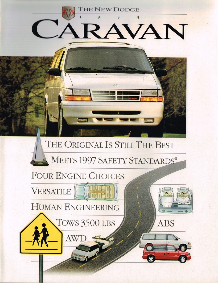 BIG 1995 Dodge CARAVAN MiniVan Brochure w/ Color Chart: GRAND,LE