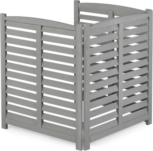 3-Panel Outdoor Air Conditioner Fence 3-Section Wooden Privacy Screen 32" x 38" - Picture 28 of 39