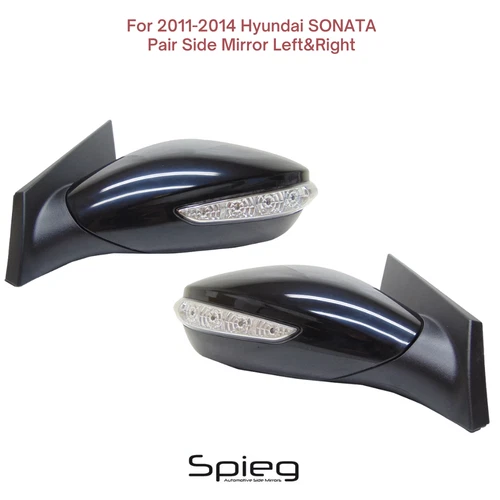 Pair Door Side Heated Mirror for 2011-2014 Hyundai Sonata Power Signal Paintable