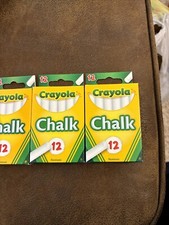 SEALED CRAYOLA WHITE CHALK STICKS 3 PACKS 36 STICKS FREE SHIPPING!! Nontoxic