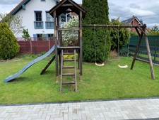 Kinderspielplatz Garten Mit Rutsche Kletterwand Und Feuerwehrstange Ebay